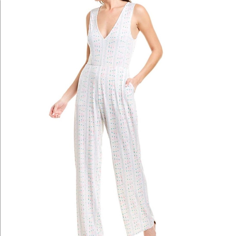 BCBGeneration White Spiral Ladder Cut-out Jumpsuit